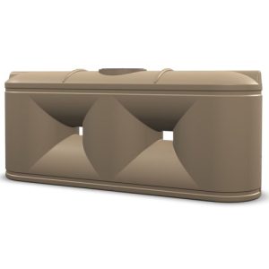 2000L Slimline Water Tank - Low - Wheat