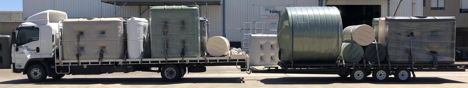 Enviro Water Tanks loaded truck and trailer